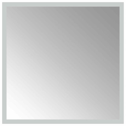 LED Bathroom Mirror Transparent 40 x 40 cm Tempered Glass