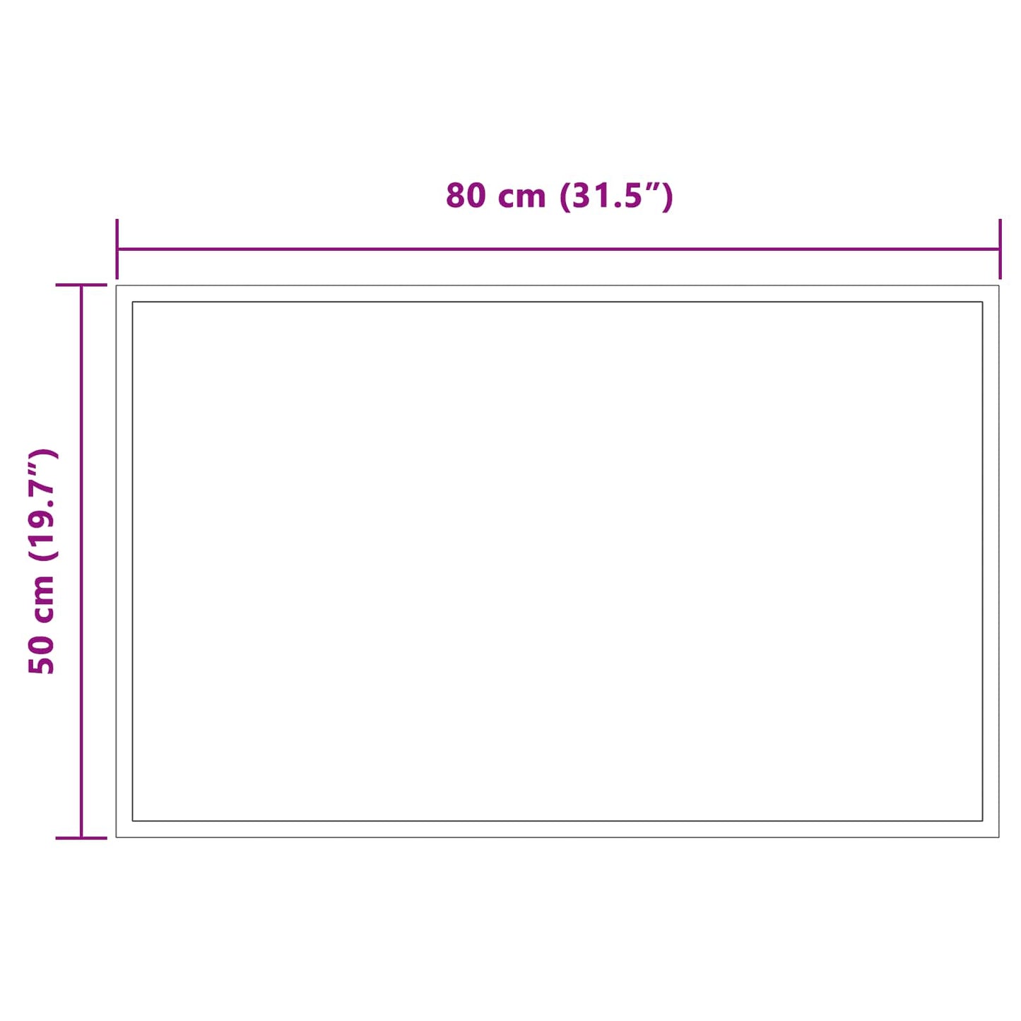 LED Bathroom Mirror Transparent 80 x 50 cm Tempered Glass