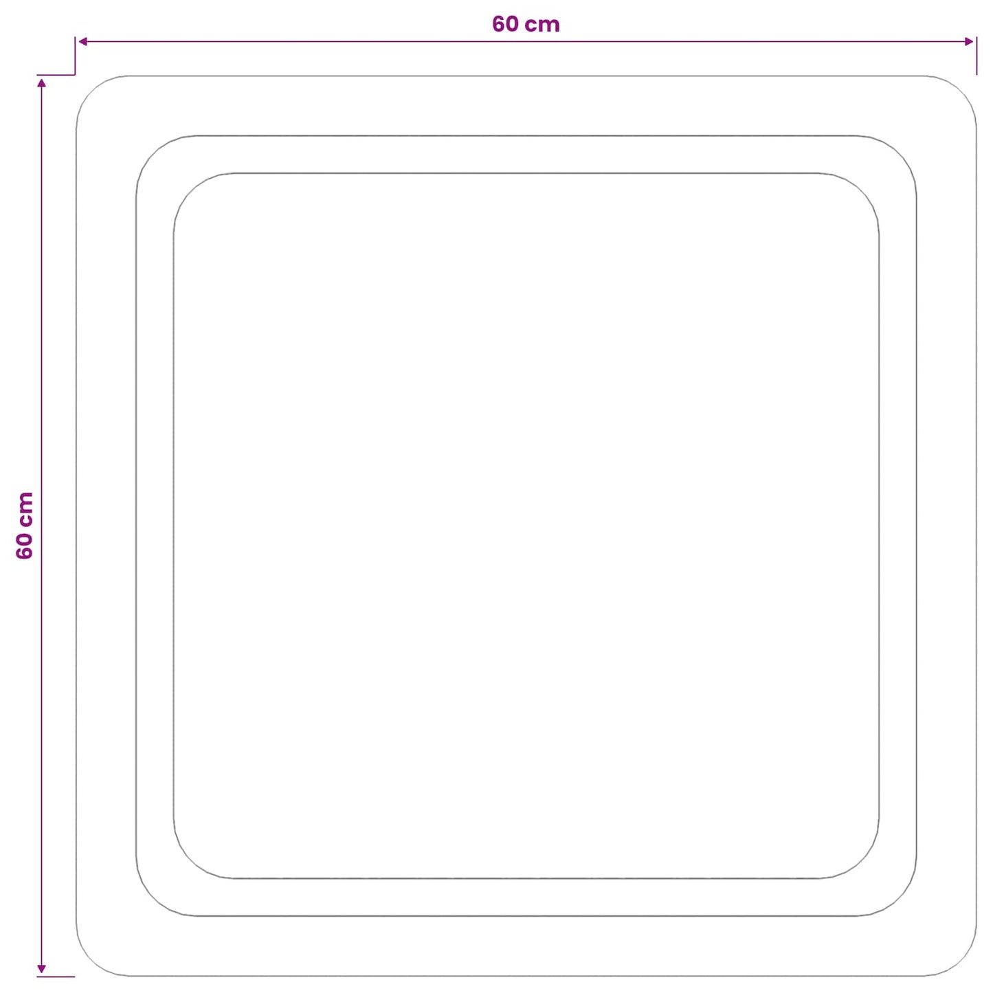 LED Bathroom Mirror Transparent 60 x 60 cm Tempered Glass
