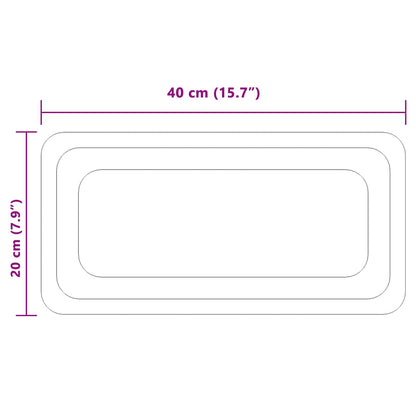 LED Bathroom Mirror Transparent 40 x 20 cm Tempered Glass