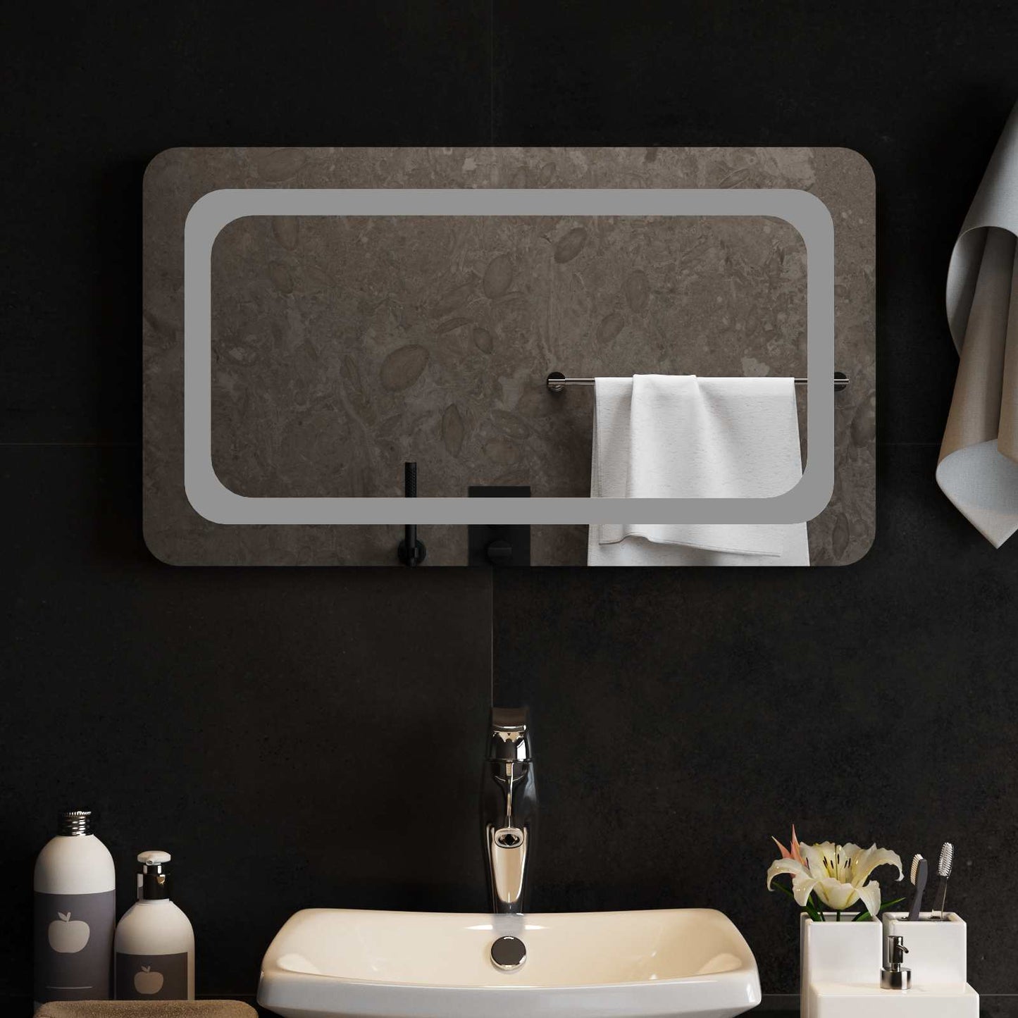 LED Bathroom Mirror Transparent 70 x 40 cm Tempered Glass