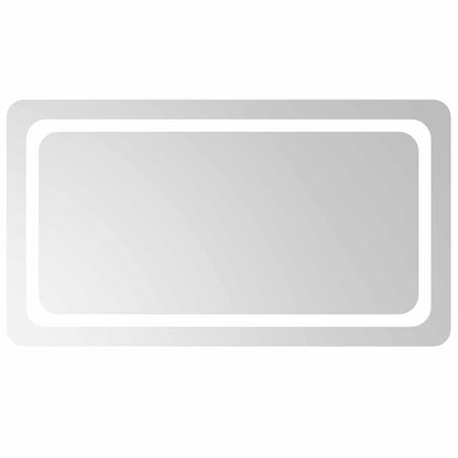 LED Bathroom Mirror Transparent 90 x 50 cm Tempered Glass