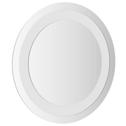 LED Bathroom Mirror Transparent Ø 30 cm Tempered Glass