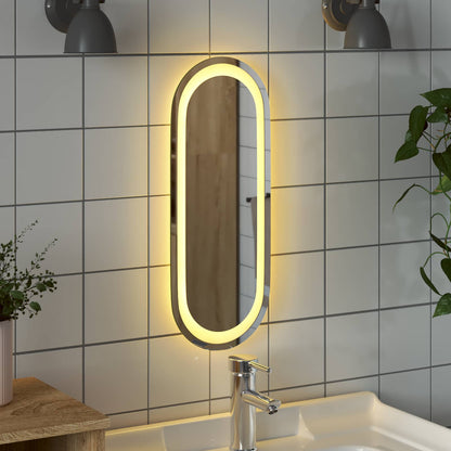LED Bathroom Mirror Transparent 40 x 15 cm Tempered Glass