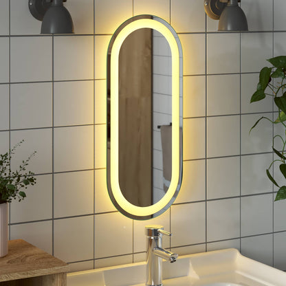LED Bathroom Mirror Transparent 60 x 25 cm Tempered Glass
