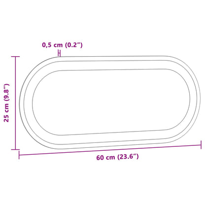 LED Bathroom Mirror Transparent 60 x 25 cm Tempered Glass
