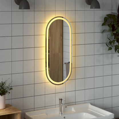 LED Bathroom Mirror Transparent 80 x 35 cm Tempered Glass