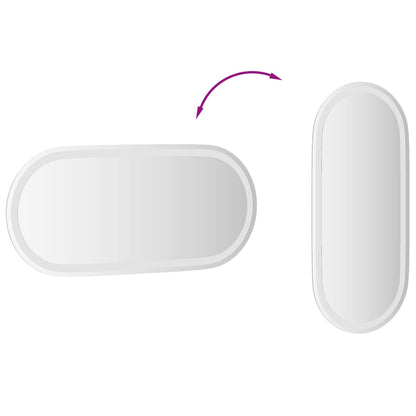 LED Bathroom Mirror Transparent 80 x 35 cm Tempered Glass