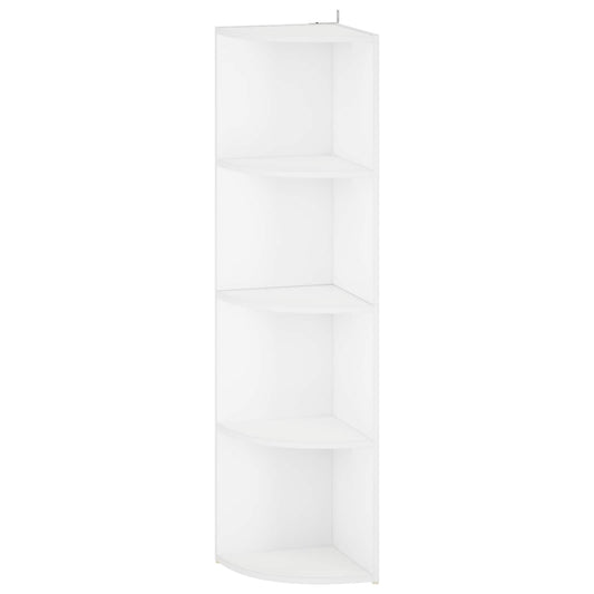 Corner Shelf 4-Tier 31.5 x 31 x 130 cm Engineered Wood White