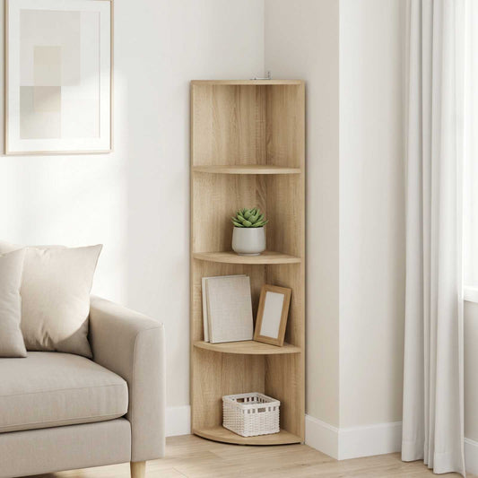 Corner Shelf 4-Tier 31.5 x 31 x 130 cm Engineered Wood