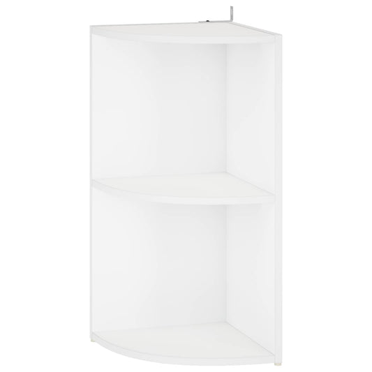 Corner Shelf 2-Tier 31.5 x 31 x 66 cm Engineered Wood White