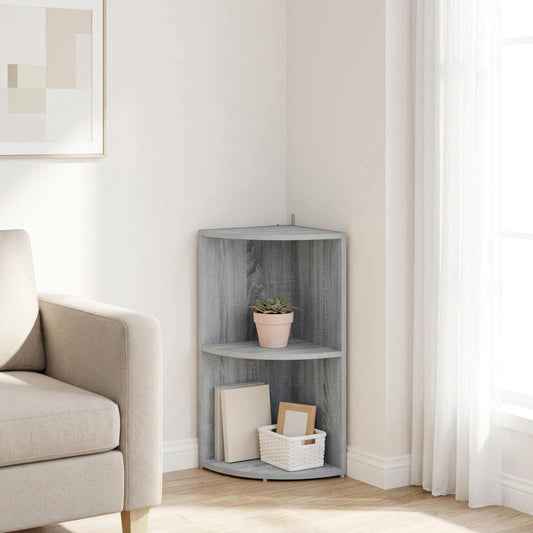 Corner Shelf 2-Tier 31.5 x 31 x 66 cm Engineered Wood