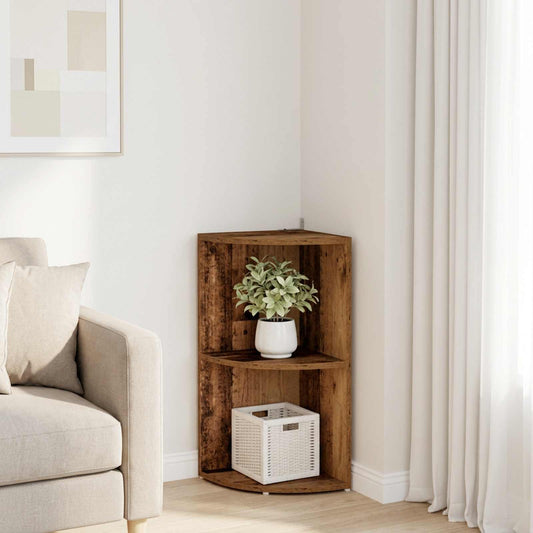 Corner Shelf 2-Tier 31.5 x 31 x 66 cm Engineered Wood Old Wood