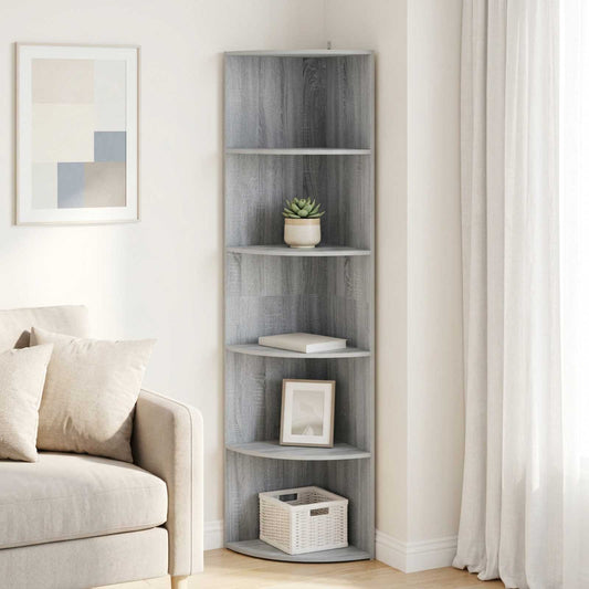Corner Shelf 5-Tier 41.5 x 41.5 x 178 cm Engineered Wood