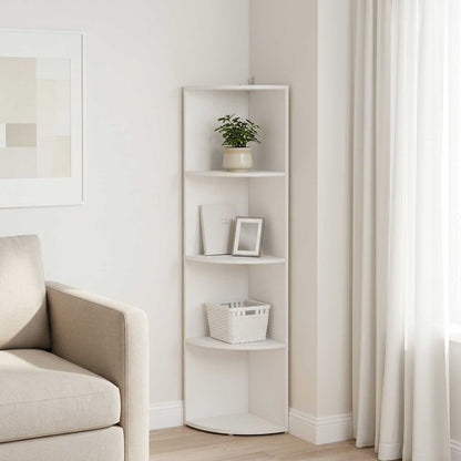 Corner Shelf 4-Tier 41.5 x 41.5 x 143 cm Engineered Wood White