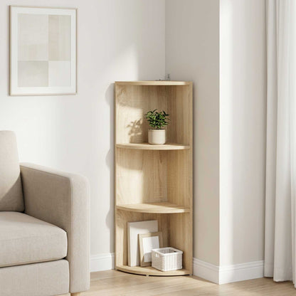 Corner Shelf 3-Tier 41.5 x 41.5 x 107.5 cm Engineered Wood