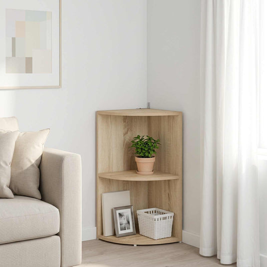 Corner Shelf 2-Tier 41.5 x 41.5 x 72 cm Engineered Wood
