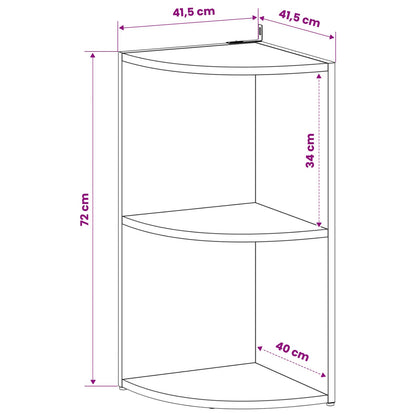 Corner Shelf 2-Tier 41.5 x 41.5 x 72 cm Engineered Wood