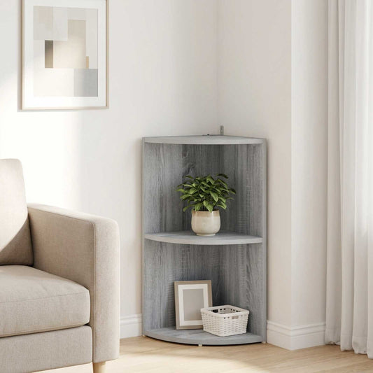 Corner Shelf 2-Tier 41.5 x 41.5 x 72 cm Engineered Wood