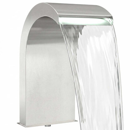 Pool Waterfall with LED Stainless Steel 304 45 x 32 x 65 cm
