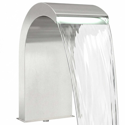 Pool Waterfall with LED Stainless Steel 304 45 x 32 x 65 cm