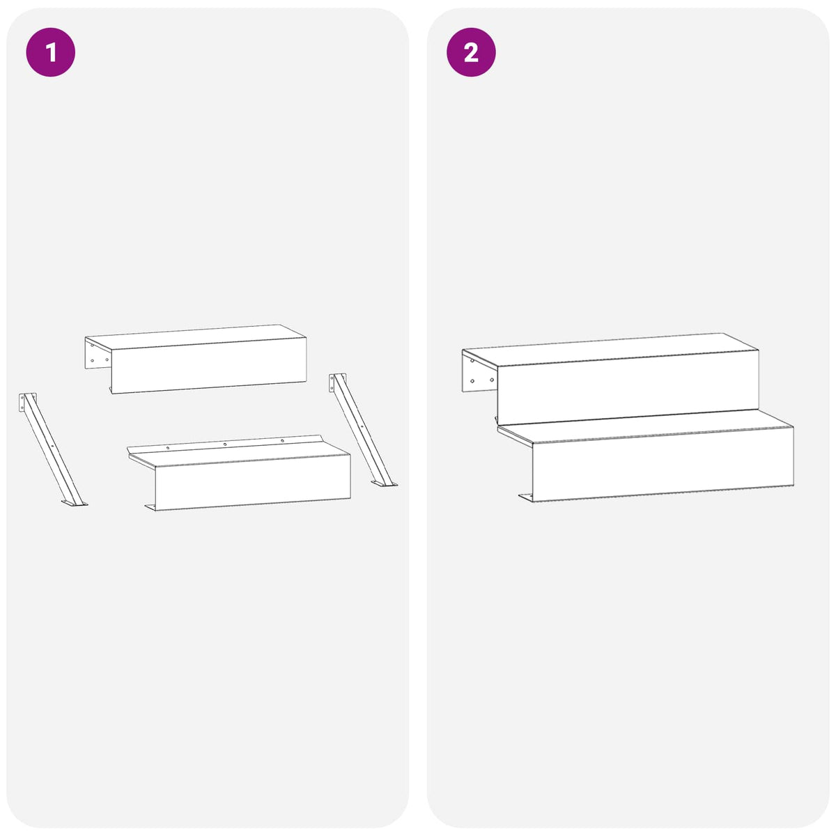 2-Step Garden Stairs 80.5 x 56.5 x 34 cm Steel Black