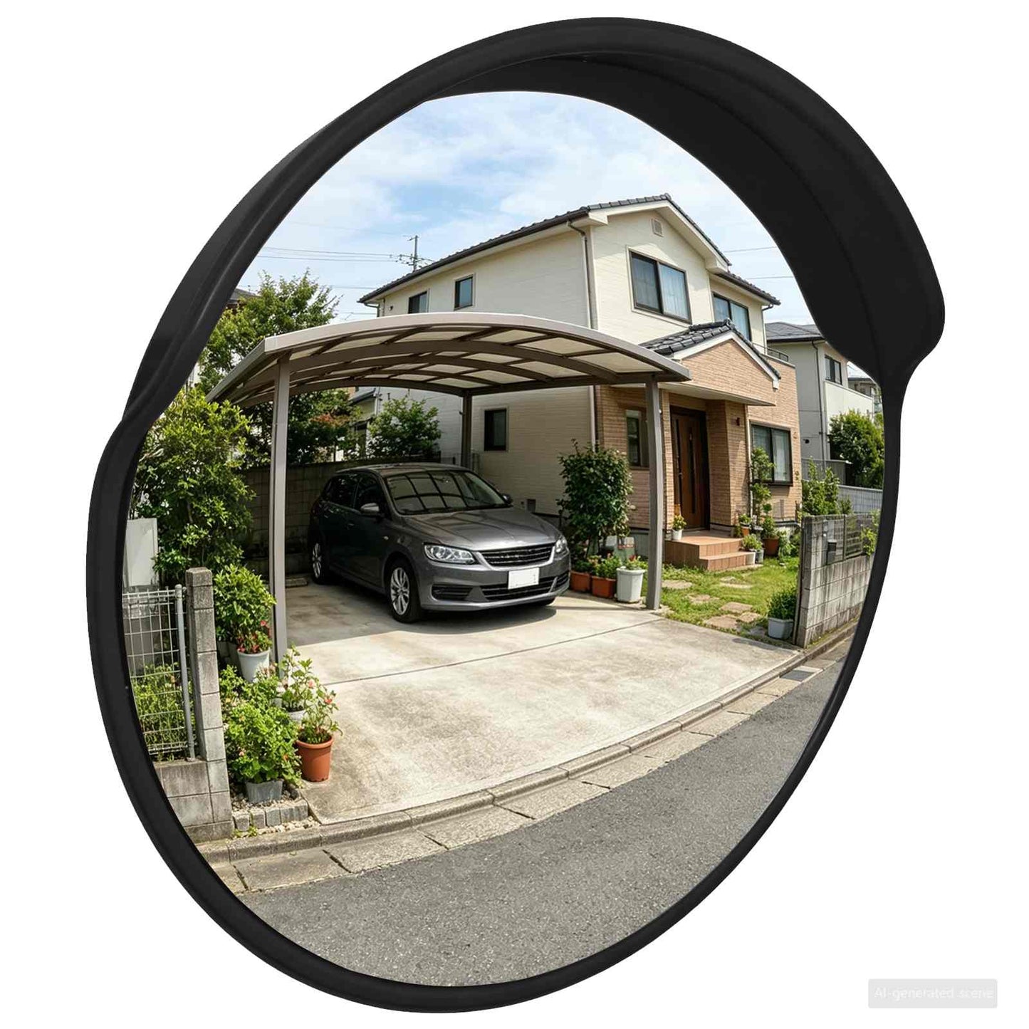Outdoor Convex Traffic Mirror Black Ø75 cm Polycarbonate