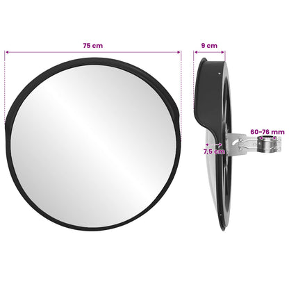 Outdoor Convex Traffic Mirror Black Ø75 cm Polycarbonate