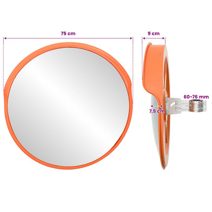 Outdoor Convex Traffic Mirror Orange Ø75 cm Polycarbonate