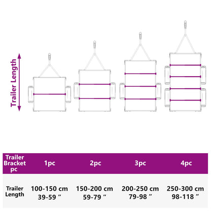Tarpaulin Bracket for Trailers Silver 102-155 cm Aluminum
