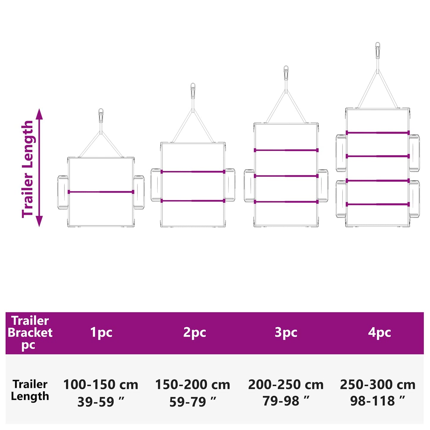 Tarpaulin Bracket for Trailers Silver 136-218 cm