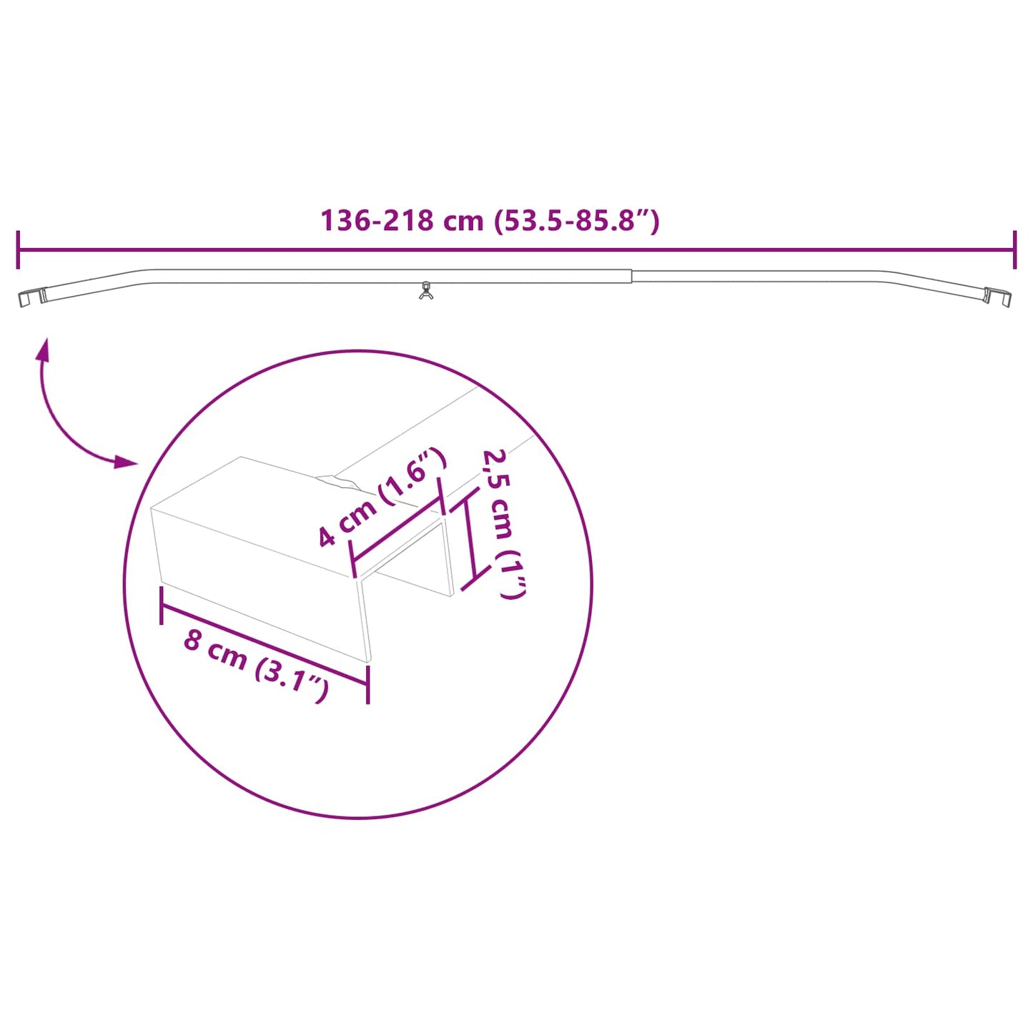 Tarpaulin Bracket for Trailers Silver 136-218 cm