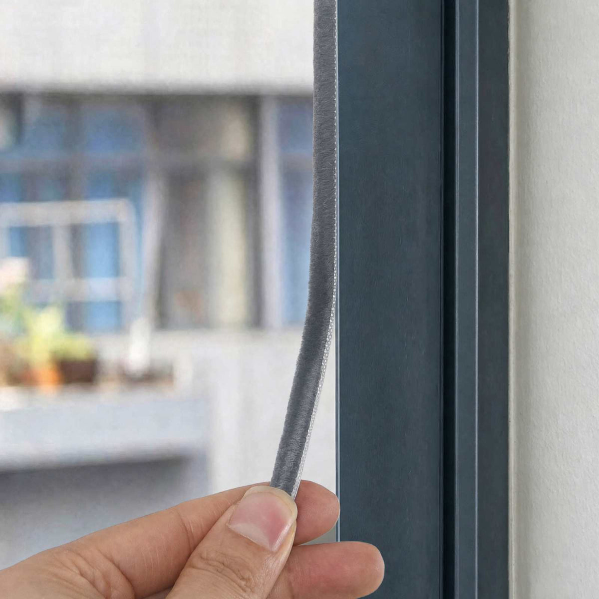 Self-Adhesive Door Brush Seal 5 m PP Grey