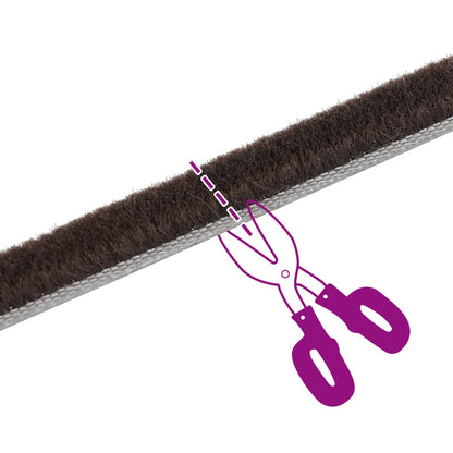 Self-Adhesive Door Brush Seal 5 m PP Brown