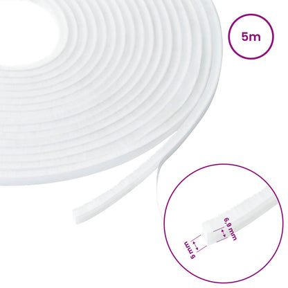 Self-Adhesive Door Brush Seal 5 m PP White