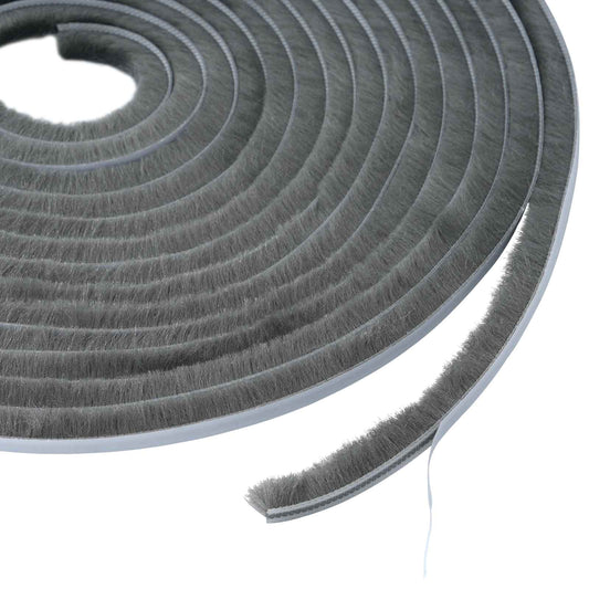 Self-Adhesive Door Brush Seal 5 m PP Grey