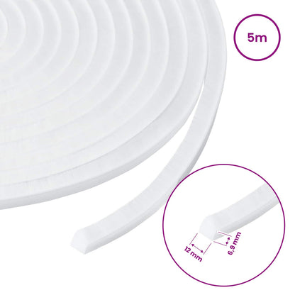 Self-Adhesive Door Brush Seal 5 m PP White
