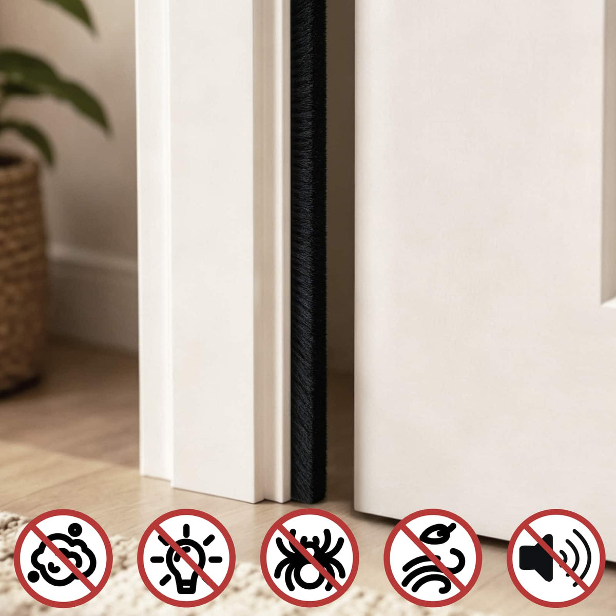 Self-Adhesive Door Brush Seal 5 m PP Black