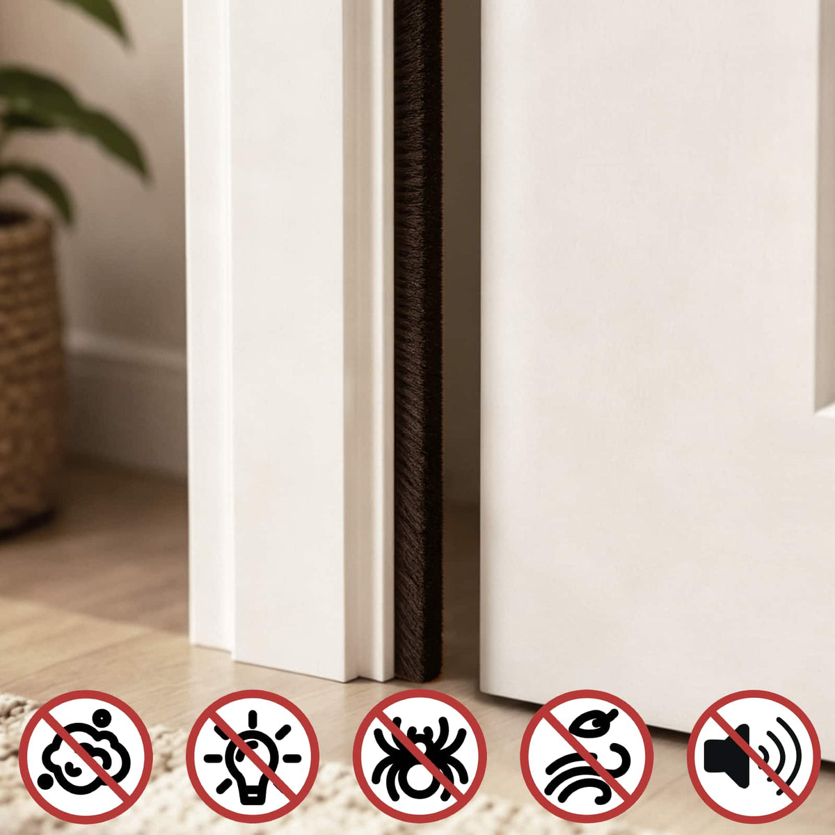 Self-Adhesive Door Brush Seal 5 m PP Brown