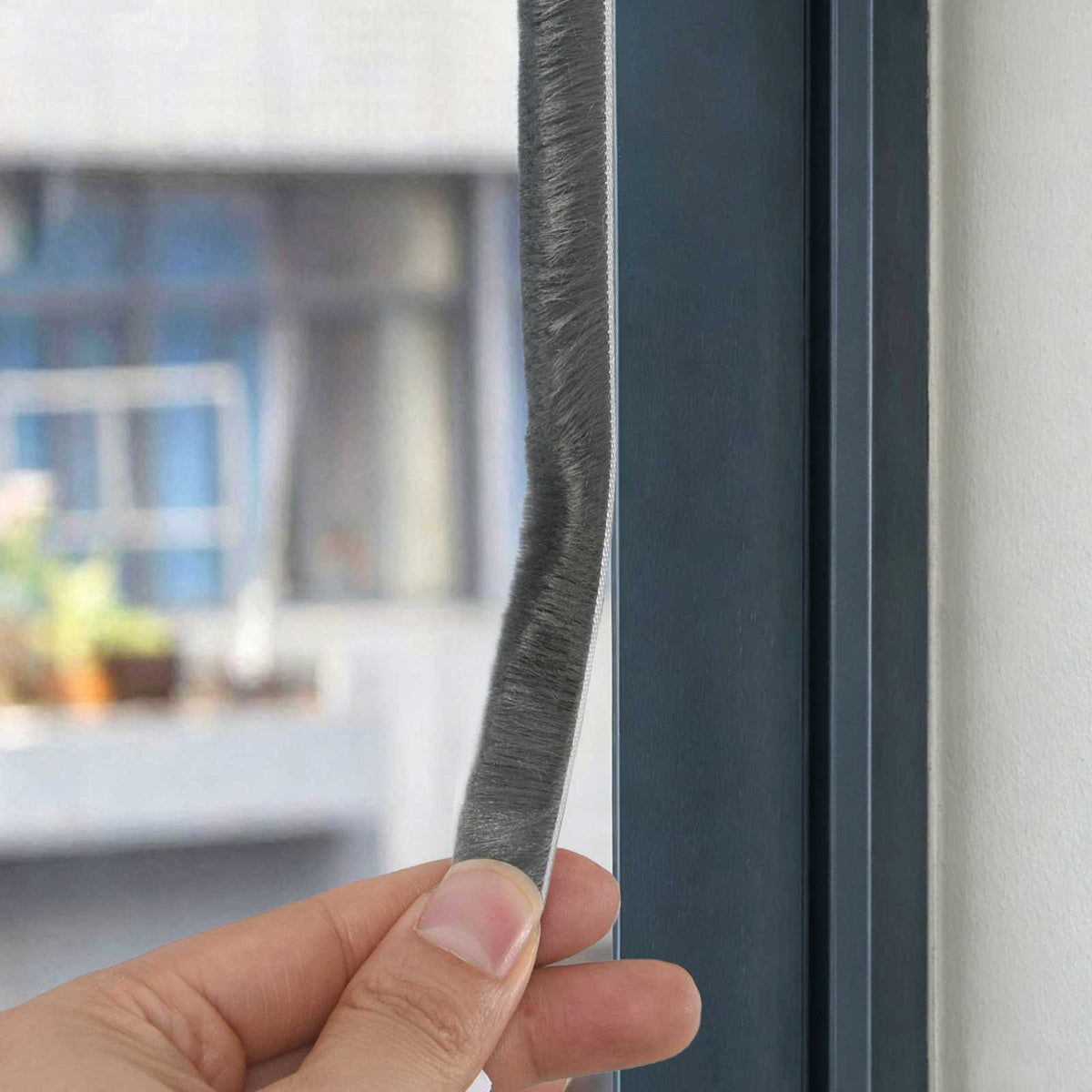 Self-Adhesive Door Brush Seal 5 m PP Grey