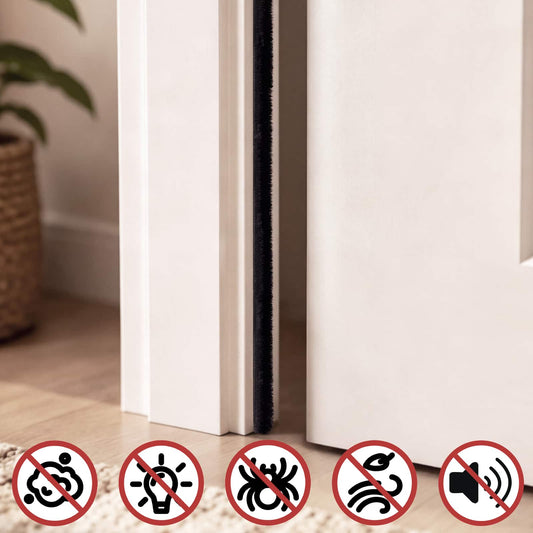 Self-Adhesive Door Brush Seal 10 m PP Black
