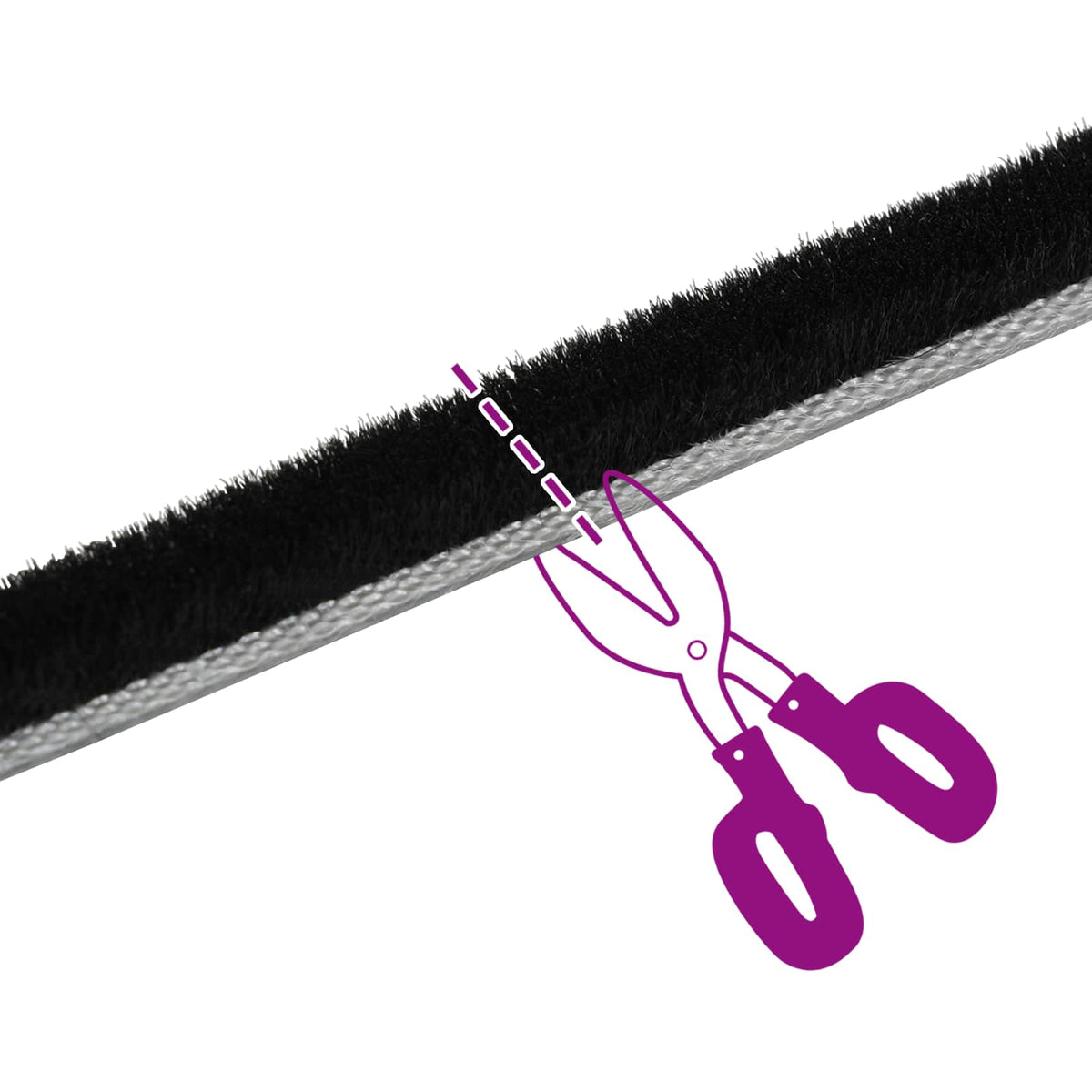Self-Adhesive Door Brush Seal 10 m PP Black