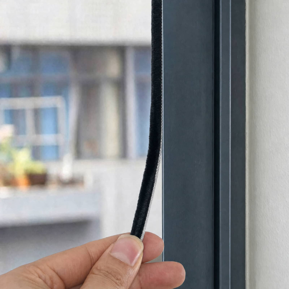 Self-Adhesive Door Brush Seal 10 m PP Black