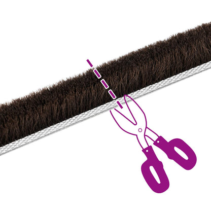 Self-Adhesive Door Brush Seal 10 m PP Brown