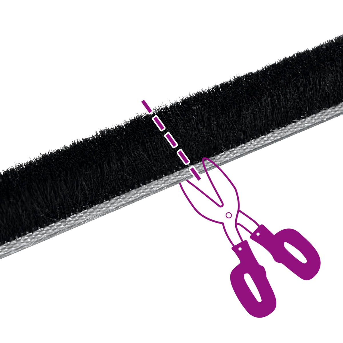 Self-Adhesive Door Brush Seal 10 m PP Black