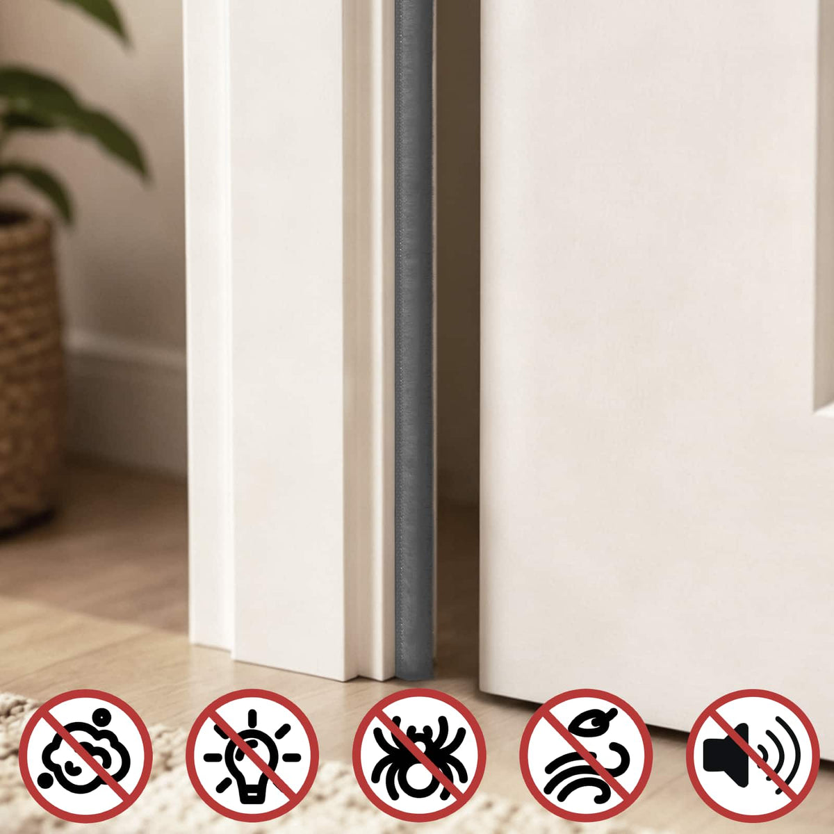 Self-Adhesive Door Brush Seal 10 m PP Grey