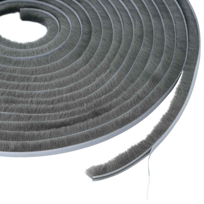 Self-Adhesive Door Brush Seal 10 m PP Grey