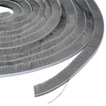 Self-Adhesive Door Brush Seal 10 m PP Grey
