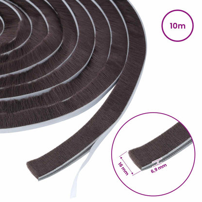 Self-Adhesive Door Brush Seal 10 m PP Brown