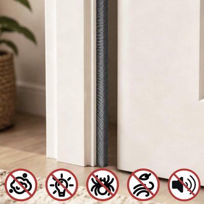 Self-Adhesive Door Brush Seal 10 m PP Grey